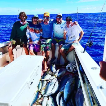 a group of people on a beach